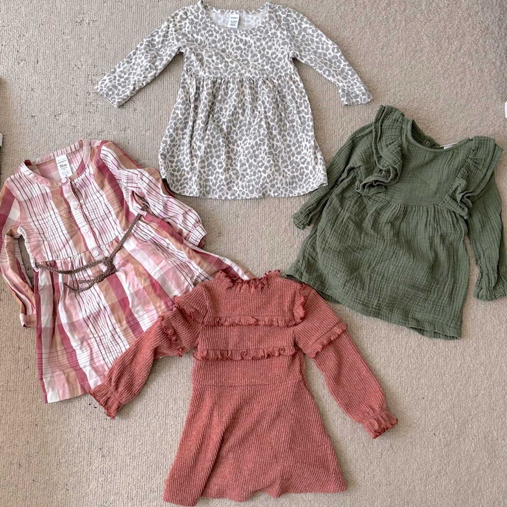 12-18 Month Toddler Girl Dress Bundle- Old Navy, Carter’s, Cat & Jack